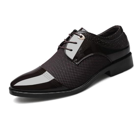 Four Seasons New Men's Business Leather Shoes Overfoot Sandals Hollow Single Shoes Breathable Wedding Shoes H318
