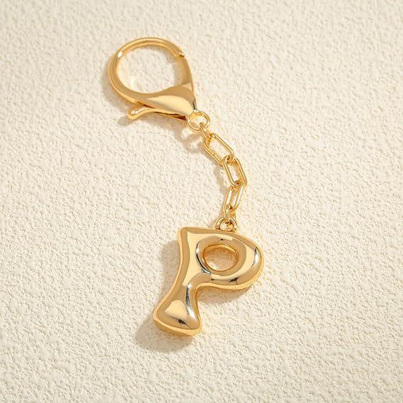 26 Alphabet Keychain: 18K Gold-Plated Pendant - Elegant Niche Design