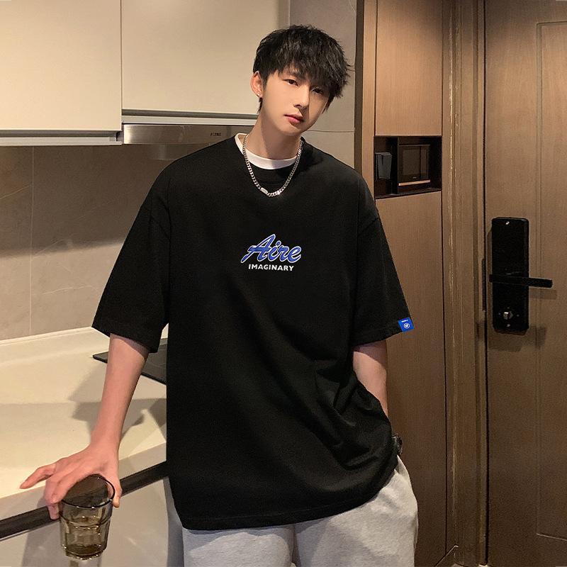 Letní pánské tričko nadměrné velikosti s krátkým rukávem ležérní volné pánské triko unisex streetwear top trička