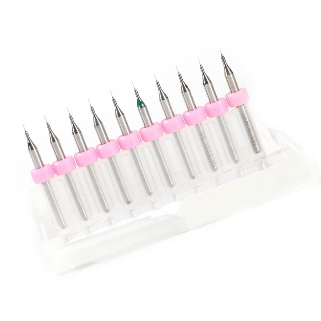 10pcs PCB Print Circuit Board Carbide Micro Drill Bits Tool Set for CNC SMT
