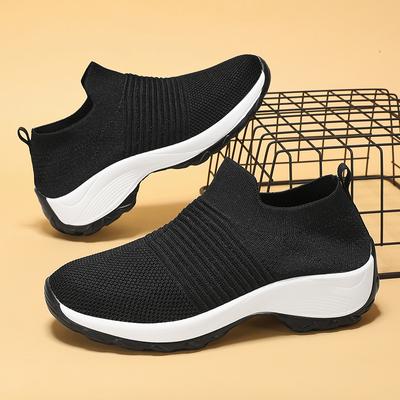 Women's Sneakers Trend 2024 New Fashion Running Summer Mesh Lightweight Lazy Slope Heel Casual Comfortable Vulcanized Shoes