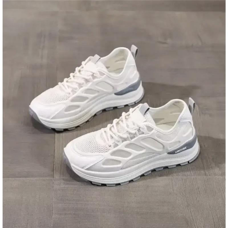 

Summer Mesh Breathable Women Shoes Soft Sole Non Slip Shock Absorption Versatile Casual Sports Sneakers 35 серый