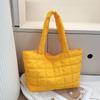 Embroidery Thread, Square Plaid Cotton Clothing Bag, Largecapacity Bag, Women's New Padded Underarm Bag, Shoulder Tote Bag.