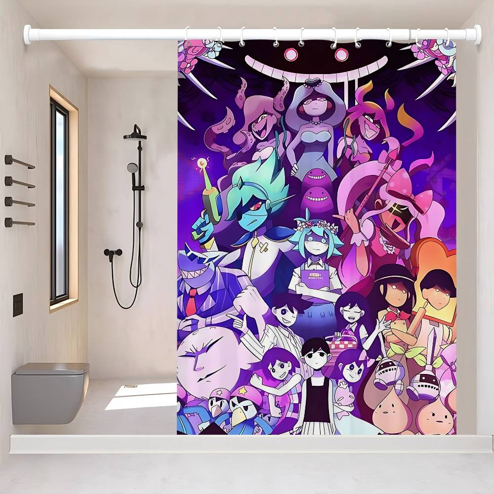Classic Hot Horror Video Game Omori Shower Curtain, Bathroom Decorative Shower Curtain, Waterproof Shower Curtain With Hooks