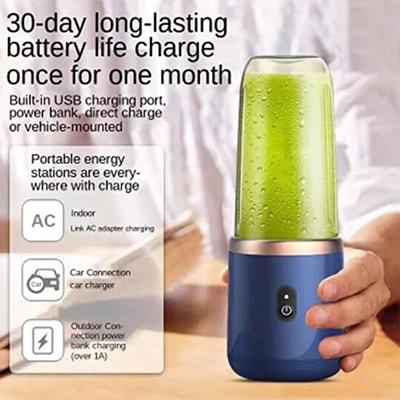 1pc Blue/Pink Portable Small Electric Juicer Stainless Steel Blade Cup Juicer Fruit Automatic Smoothie Blender Kitchen Tool