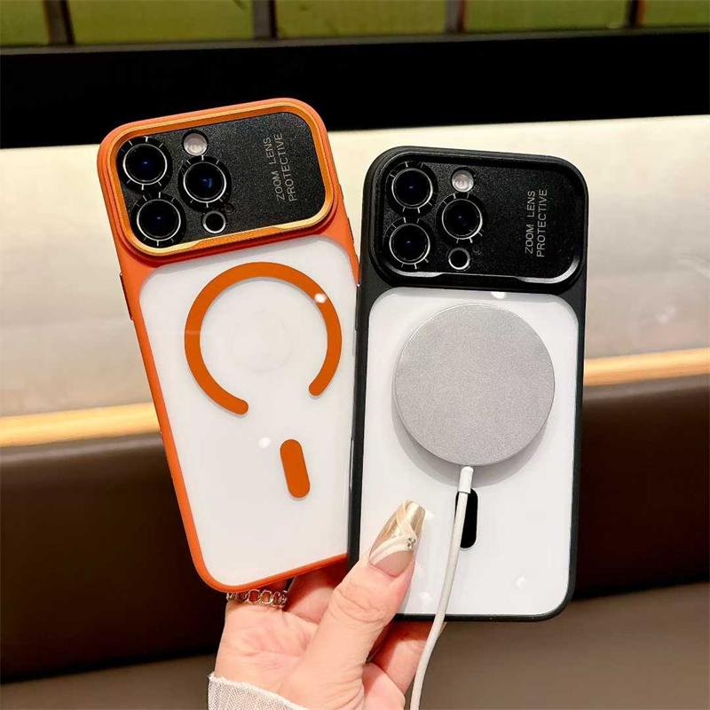 Luxury Fashion Acrylic Phone Case For iPhone 17 Pro Max 17 Air 16 15 14 Pro Max Magnetic Wireless Charge Armor Cover