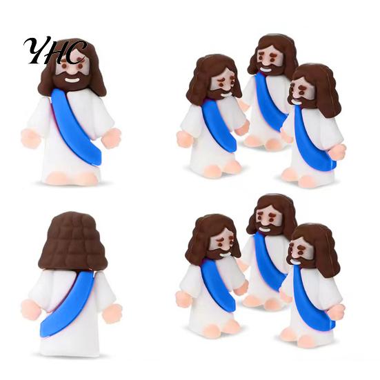 PVC Jesus Figure 12/48Pcs Mini Figurine Savior Model Statue Sculpture Desktop Decoration Easter Ornament Christmas Festival Gift