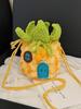 Mini Knit Pineapple Crossbody Bag With Flap Closure For Casual Daily Use