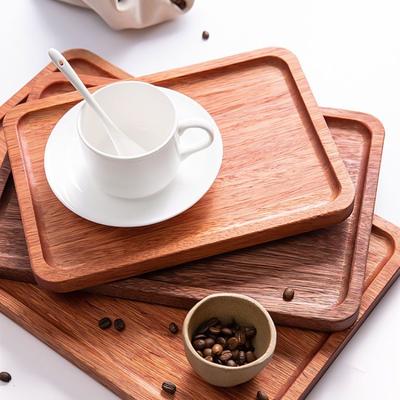 Japonský ebenový dřevěný tác pro domácnost tác na čaj na suchý nálev Masivní dřevěný talíř na steaky Hotelový dřevěný talíř na večeři ovocný talíř