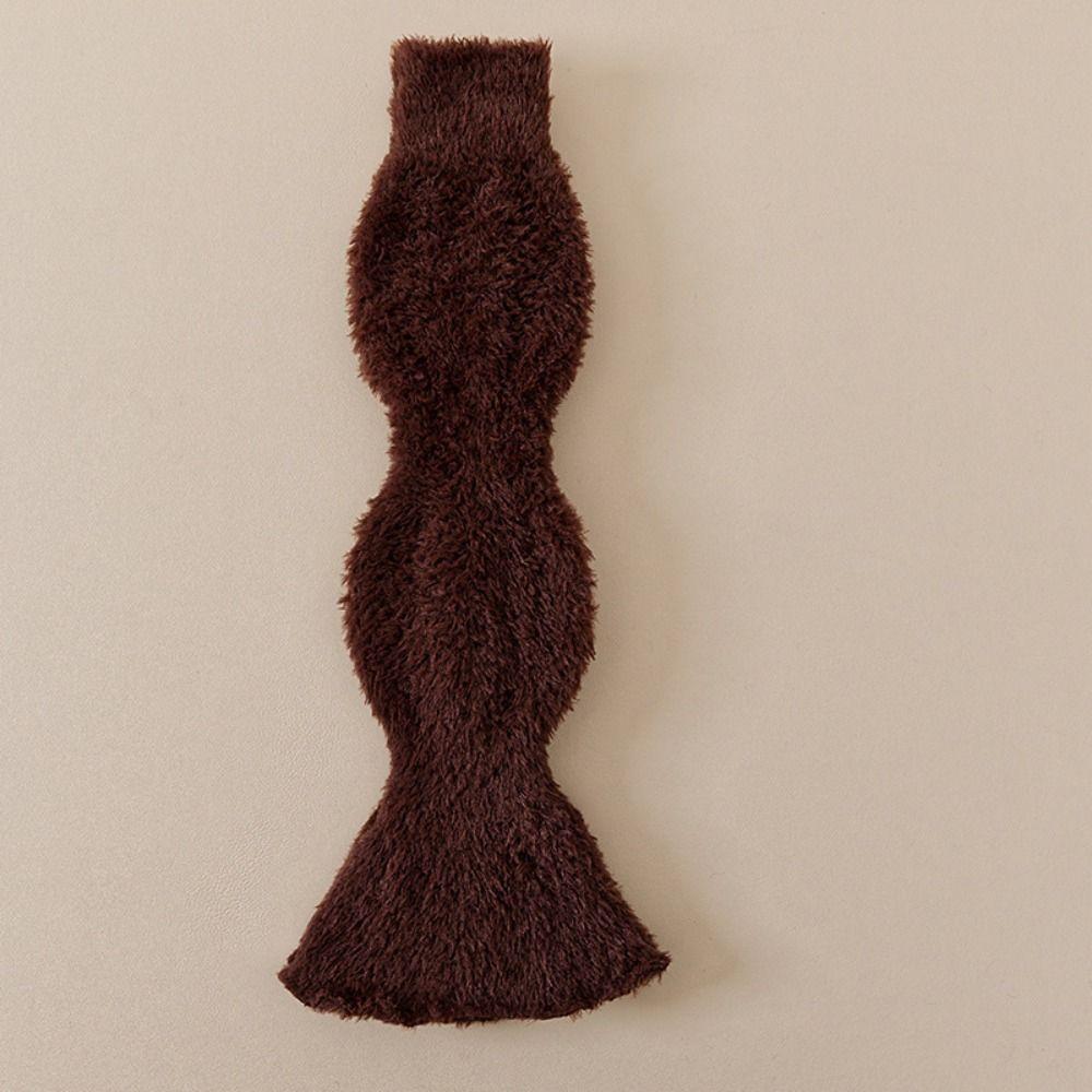 Elastic Coral Fleece Foot Cover Y2K Mid-tube Socks Simple JK Knee High Socks  Student