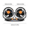 Car Cooling Fan Double Head Car Dash Fan 24V Adjustable Low Noise Household Blower Strong Wind Portable Air Circulator For SUVs
