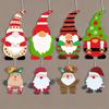 36Pcs Christmas Wooden Gnome Ornaments Unfinished Elf Cutouts DIY Craft Painting Decoration Hanging Slices for Holiday Decor