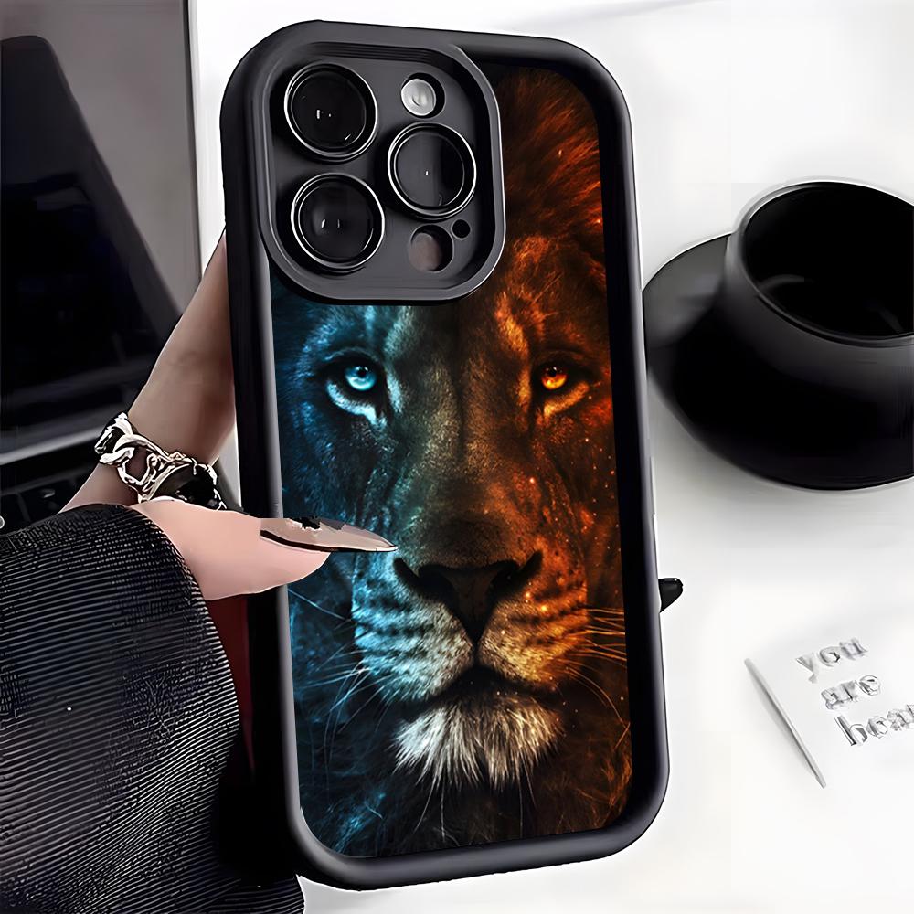 Lion Pattern Phone Case For IPhone 17 Pro Max 16 15 14 Pro Max IPhone 13 Pro Max 11 Plus Silicone Cover