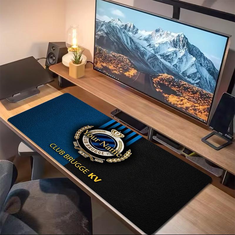 Club Brugge Kv Custom Name Large Size Mouse Pad Large Gaming Table Cushion Non-slip Laptop Tablet Big Mousepad XXL Mat Mini PC Playmat With Lock Edge