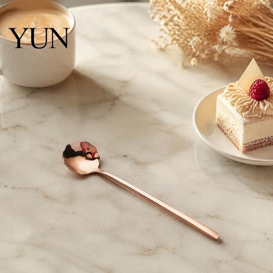 Safe Baby Feeding Utensils 304 Stainless Steel Lace Dessert Spoon, Coffee Stirring Spoon Compact Spoons for Bird Nest Jam Kids, Metal Teaspoon