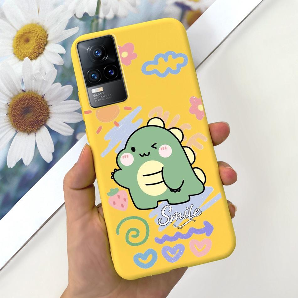 For Vivo V21e Case Vivo V21E 4G V 21E V2061 Lovely Cartoon Candy Color Soft Silicone TPU Phone Back Cover