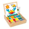 Double-Sided Wooden Magnetic Puzzle & Drawing Board: Tangram & Geometric Building Blocks for Kids' Education