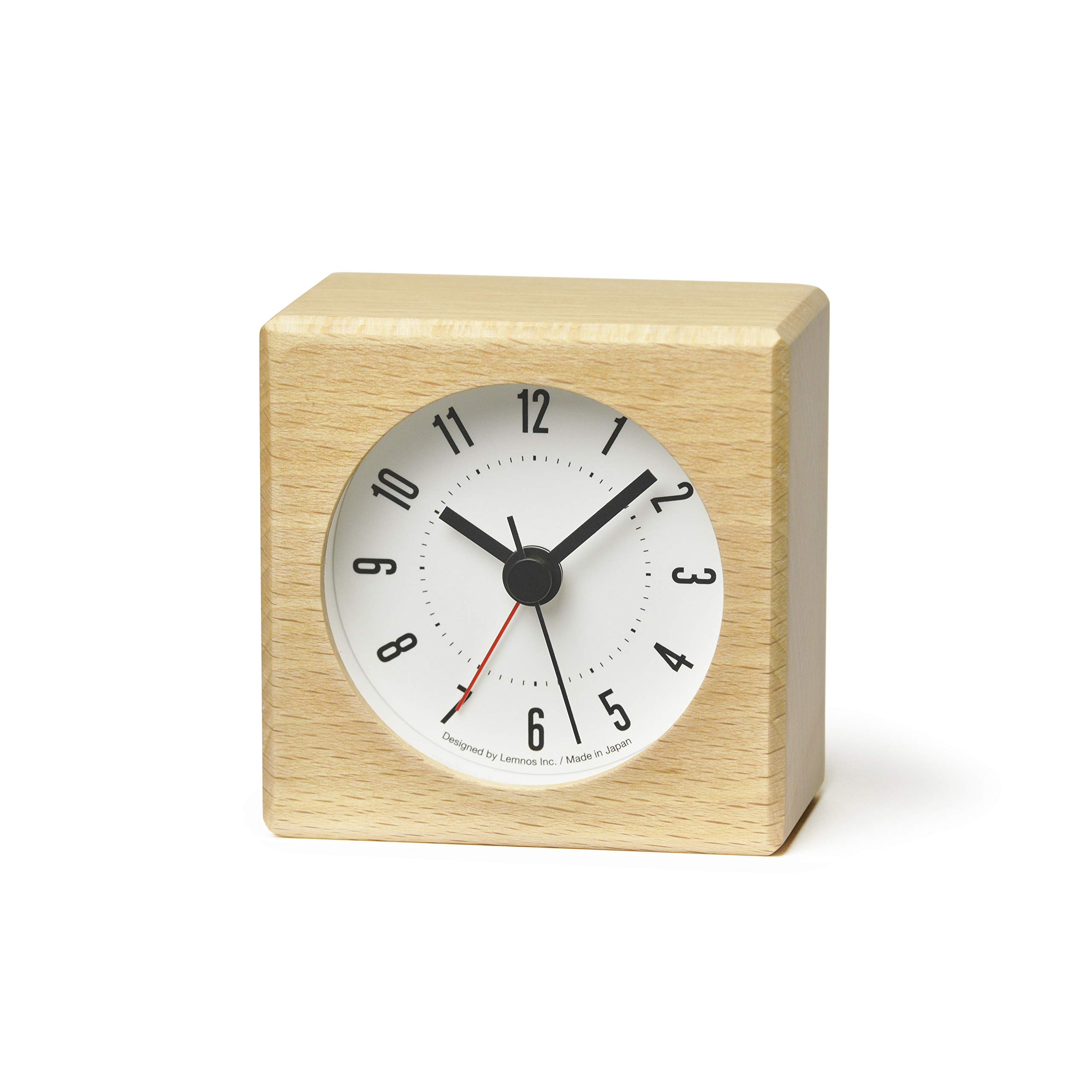 

Lemnos Meteor Table Clock/Alarm Clock, Natural Wood Color, JH17-05, NT Lemnos, Natural, W7 x H7 x D4.2cm