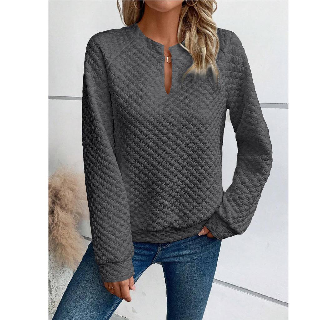 Women's Fashionable Sweatshirts Casual V Neck Pullover Tops