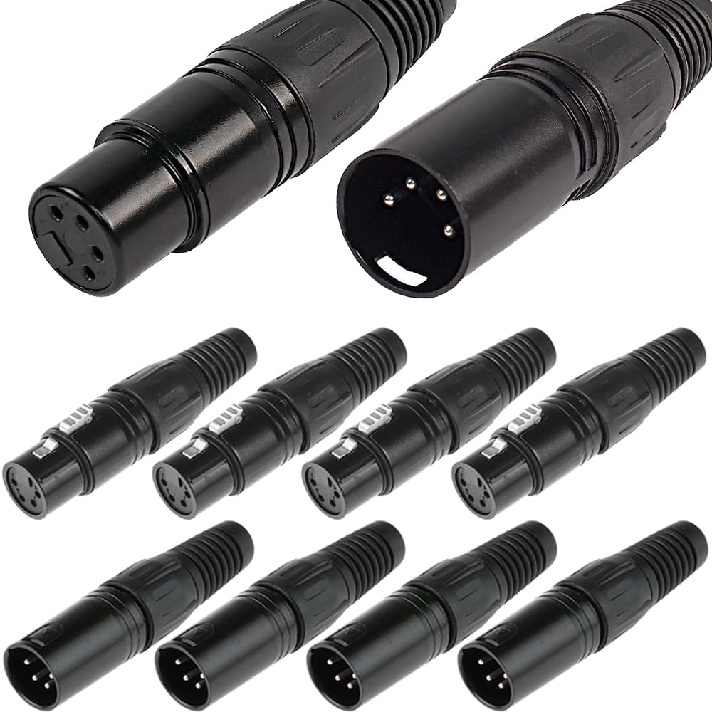 

Xiatiaosann 4-контактный разъем XLR гнездо 4-контактный разъем XLR штекер 4-контактный разъем XLR штекер-гнездо Аудио Микрофон Микрофонный разъем для усилителя &