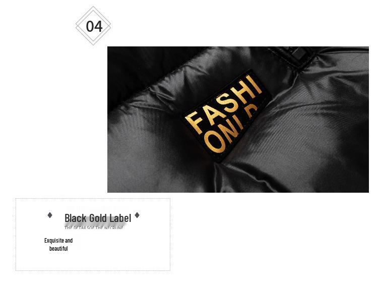 2024 Winter Black Gold Detachable Hood Down Cotton Vest - Unisex Thickened Short Outerwear