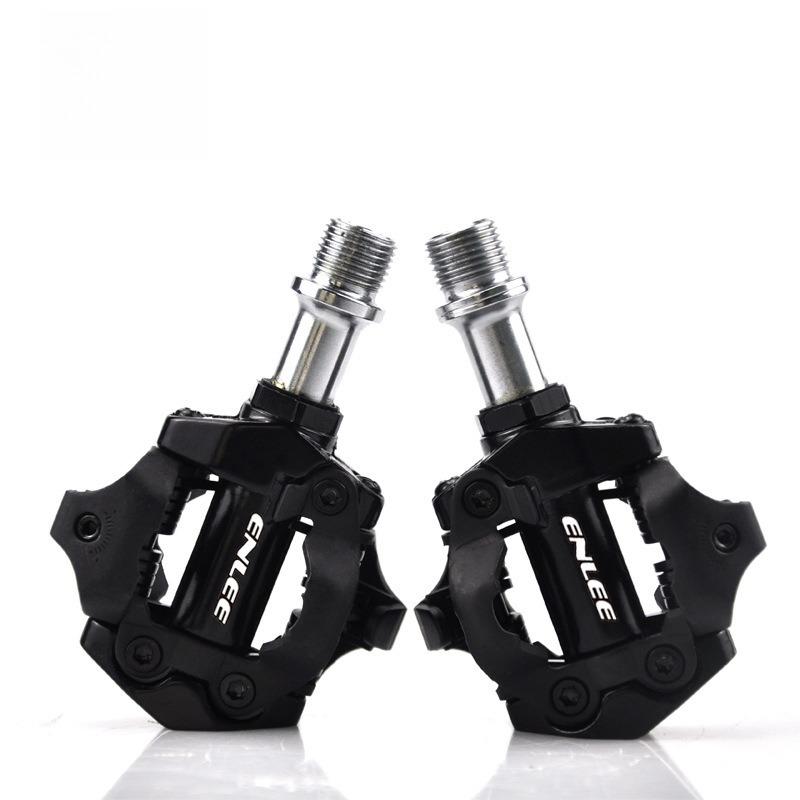 Mountain Bike Pedals with Cleats Self-Locking Pedals Clipless SPD System DU+Bearings Pedals with Locking Plate
