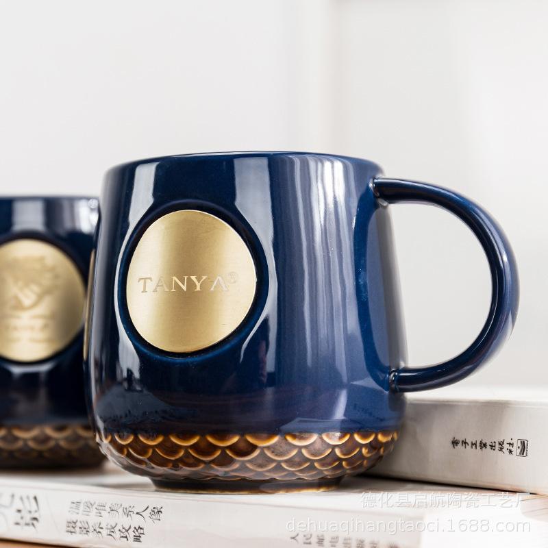 Classic Large-Capacity Metal Plate Enterprise Annual Meeting Gift Creative Couple Coffee Cup