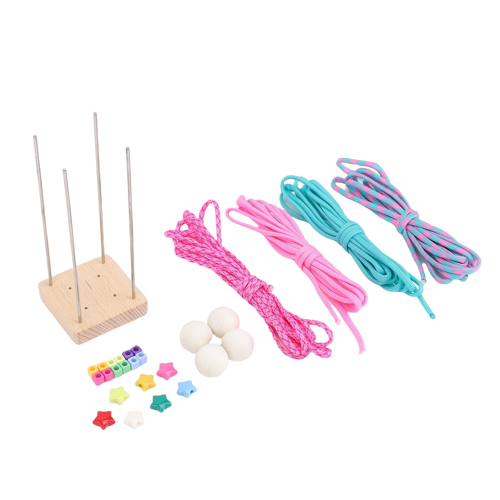 

Monkey Fist Making Material Pack Paracord Ball Weaving Kit with Plastic Pentagram Beads Cubes Colorful Ropes