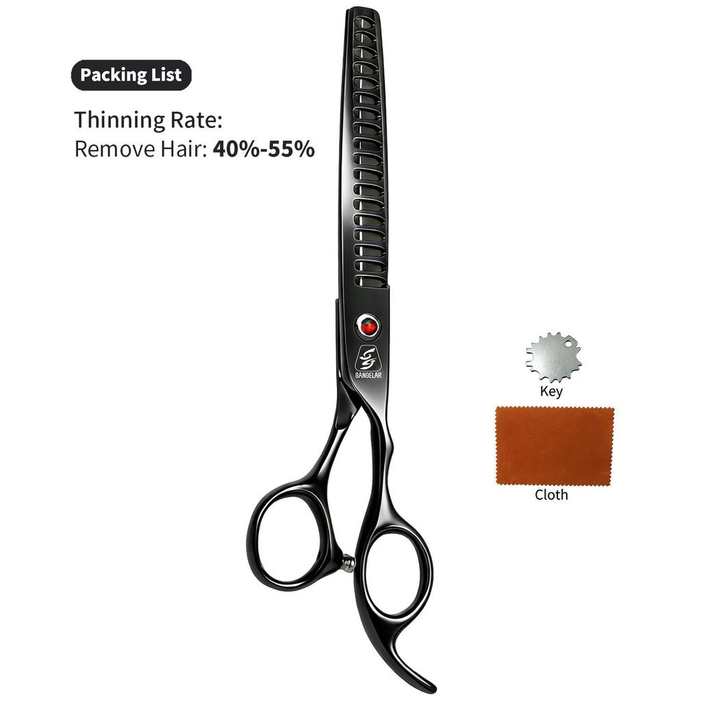 Sangelar 6.5 inch Colorful Pet Hair Scissors Thinning Scissors Pet Grooming Dog Scissors Professional Teddy Animal Hair Thinning Shear