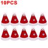 30/1Pcs Mini Santa Hats Christmas Wine Bottle Covers Lollipop Candy Hat Xmas Kids Gifts Navidad Party Table Dinner Decorations