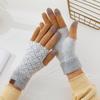 Winter Japanese Style Plaid Knit Gloves