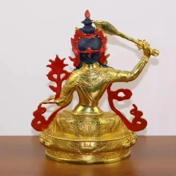 Feng Shui Copper Attract  Wealth Tibetan Tantric Manjushri Buddha Statue Craft Desktop Decor