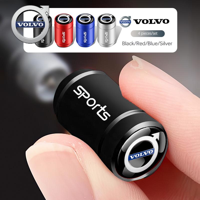 For Volvo Aluminum Alloy Car Wheel Valve Stem Caps Tire Air Stem Covers For Volvo Xc60 Xc90 V40 V60 S60 XC40 V50 V90 S80 C40 V70