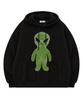 Alien Graphic Oversized Hoodie Black