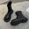 Short boots women's spring and autumn 2025 new Internet celebrity fashion versatile zipper muffin thick bottom non-slip thin boots tide