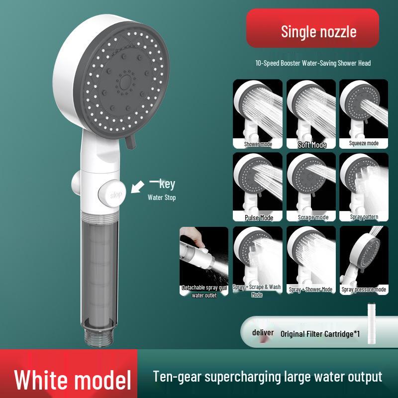 Ten-Speed Multi-Functional Shower Head with Water Purification & Pressurization