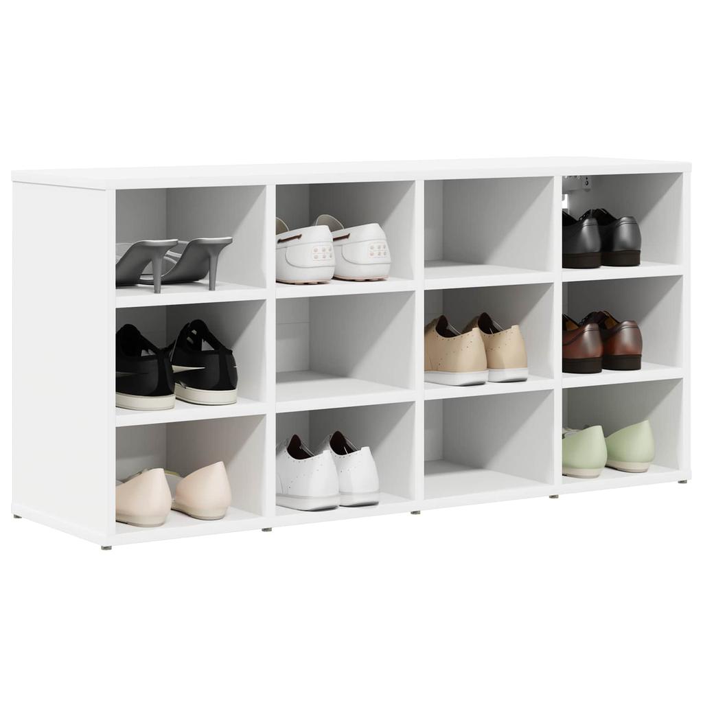Shoe Cabinet with Shelf White 103 x 30 x 51 cm Engineered Wood