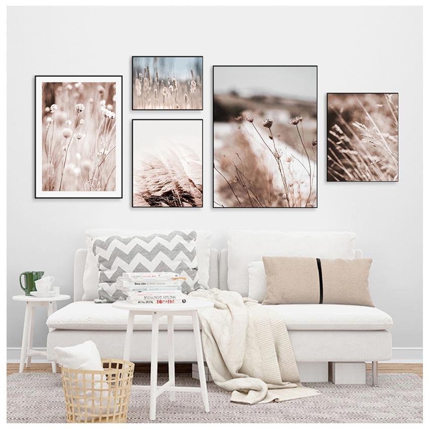Painting Nordic Style  Living Room Decor Grass Nature Picture Scandinavian Poster Landscape Wall Art Canvas Print