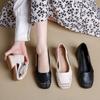 Popular retro soft sole 2025 woven hollow high heels women's head temperament white thick heel rhinestone light mouth single shoes
