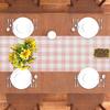 Watercolor Pink White Buffalo Check Plaid Table Runner Gingham Tablecloth Farmhouse Spring Summer Easter Home Kitchen Table Decorations-13×72''(Pink