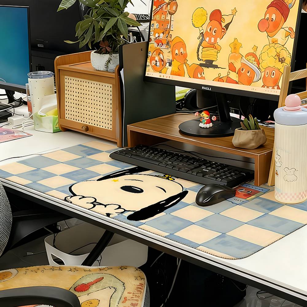 Classic Cartoon S-sNOopyS Kawaii Mouse Pad Computer Mat Deskpad Laptop Keyboard Mat Office Large Landscape Mousepad