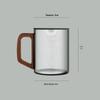 Shangqi Wooden Handle Borosilicate Glass Tea Cup