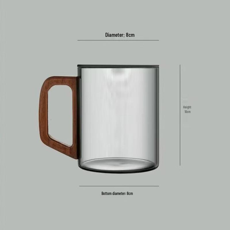 Shangqi Wooden Handle Borosilicate Glass Tea Cup