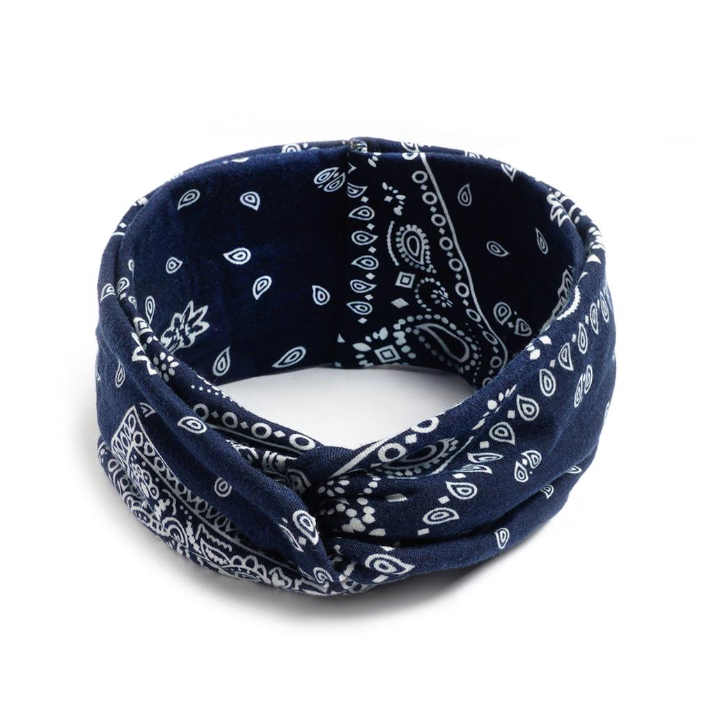 Bohemian Cross Knotted Headband Gypsy Yoga Sports Headband Wide Female Stretch Headband
