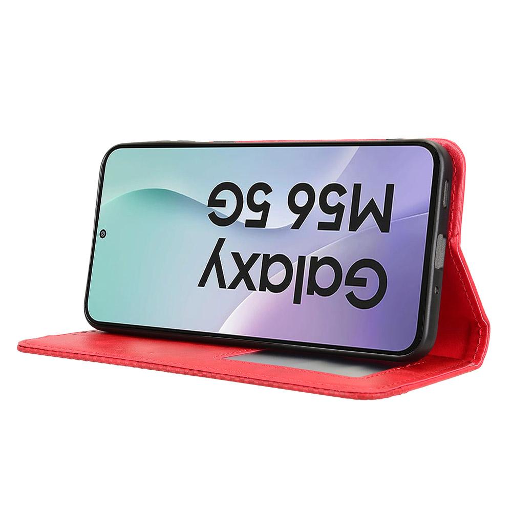 For Samsung Galaxy F56 5G/M56 5G Leather Case Wallet Stand Retro Texture Phone Cover