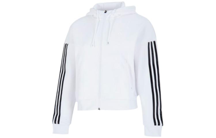 adidas Women ss Three-Stripe Hooded Jacket White HM7049 XL
