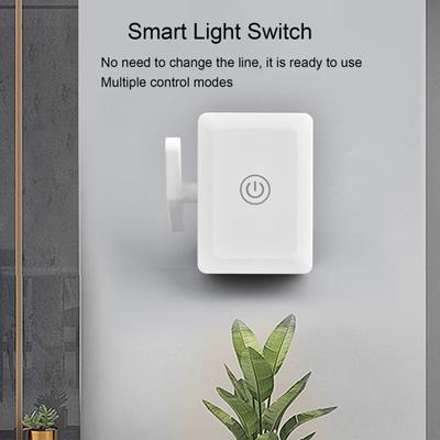 Controlador de interruptor de luz inalámbrico inteligente con control remoto, largo alcance de detección, no requiere cableado, apaga las luces, pulsador de botón inteligente