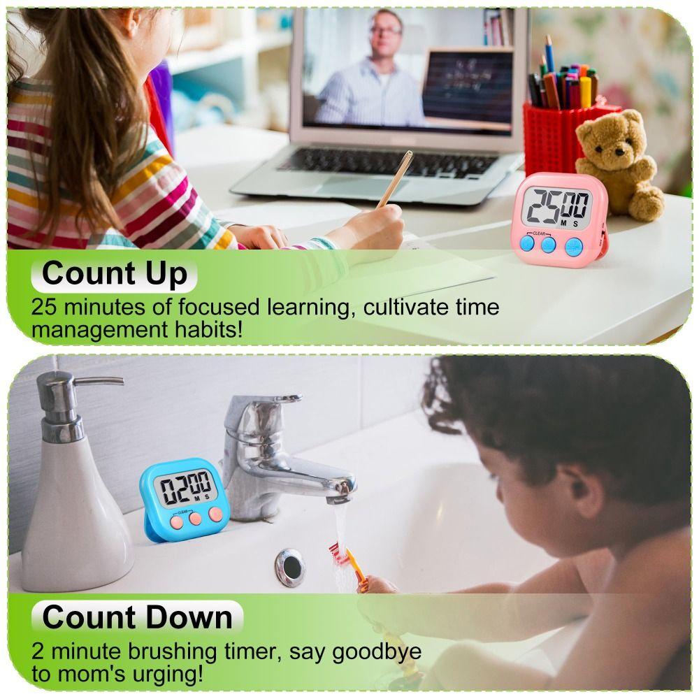 ON/Off Switch Digital Timer Magnetic Back Kitchen Timer Multicolored Classroom Timer  Gym Game
