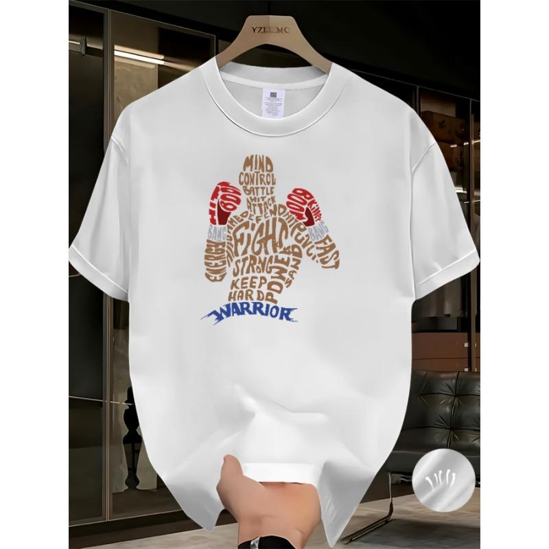 

European sizes Comfortable Sports T-Shirt, Solid Color Print T-Shirt, Men S Casual Sports T-Shirt, T-Shirt with a Creative Style 4XL білий
