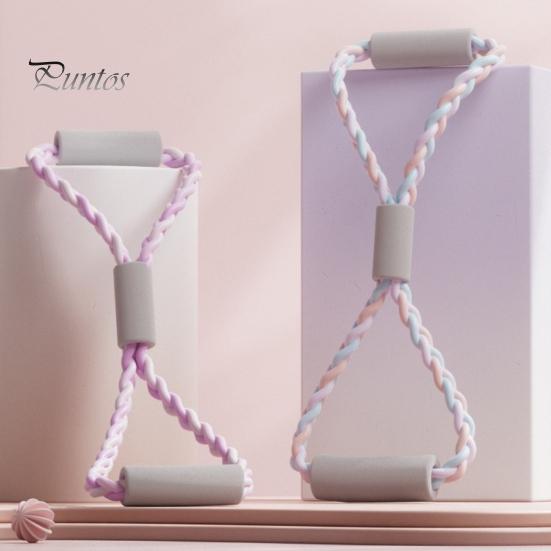 Figure 8 Fitness Resistance Band with Anti-slip Handle Portable Men Women Arm Shoulder Stretch Strength Training Exercise Elastic Braided Strap